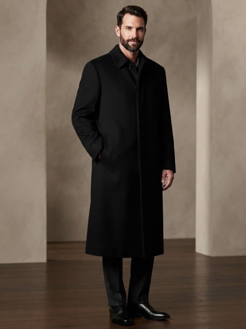 Jones New York Mens Wool Cashmere Blend Black Ciat Size 40R